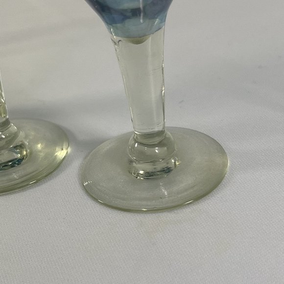 Liqueur 6 Glasses Blue Port Wine Barware Sherry Unbranded 1.5 oz Cordial Shots - Picture 5 of 8